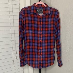 The shirt by rochelle behrens Plaid cotton blend button up long sleeve shirt xs